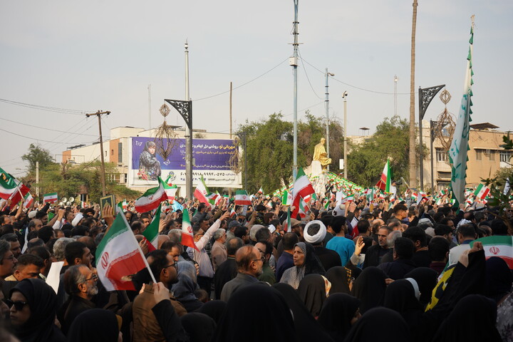 خروش مردم ولایتمدار اهواز علیه اغتشاشگران