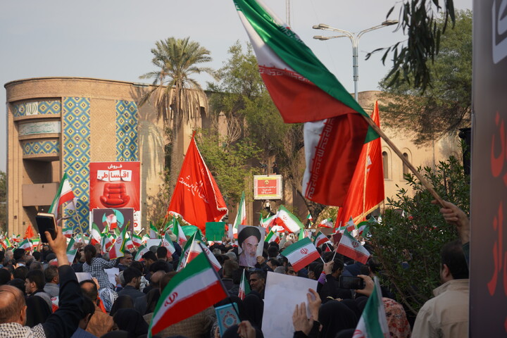 خروش مردم ولایتمدار اهواز علیه اغتشاشگران