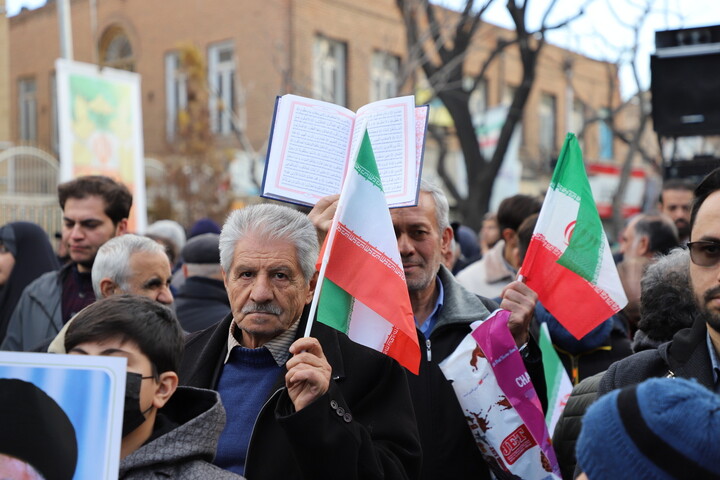 تصاویر/ خروش مردم تبریز در حمایت از جمهوری اسلامی ایران