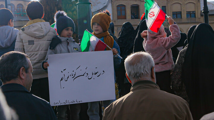 تصاویر/اتحاد مردم همدان استان همدان در برابر اغتشاشات تروریستی صهیونی