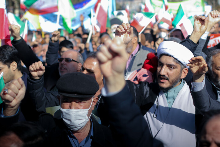 تصاویر/راهپیمایی باشکوه مردم بیرجند علیه تروریسم صهیونی آمریکایی