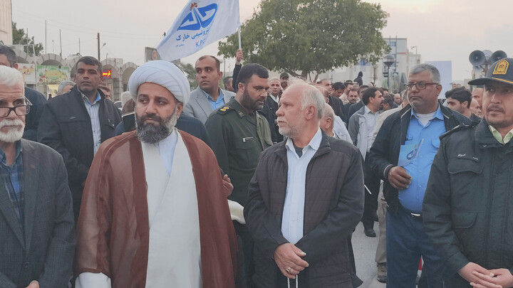 تصاویر/ راهپیمایی مردم خارگ علیه آشوبگران