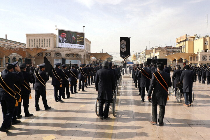 تصاویر/ دسته عزای خادمان و زائران حرم بانوی کرامت در سالروز شهادت امام موسی کاظم(ع)