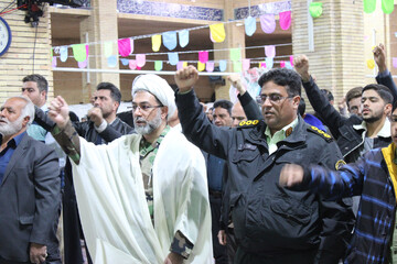 فیلم| تجمع استکبار ستیزی در نماز جمعه شهر جوپار