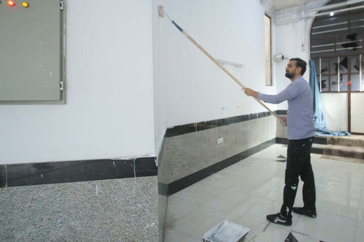 تصاویر| بازسازی و رنگ آمیزی مدرسه علمیه جعفریه قدیمه قاین بعد از اغتشاشات