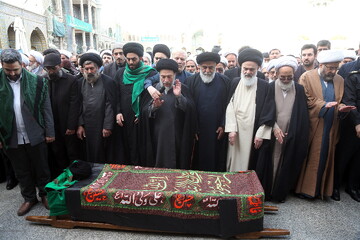 تصاویر/ مراسم تشییع پیکر برادر آیت الله العظمی سیستانی در قم