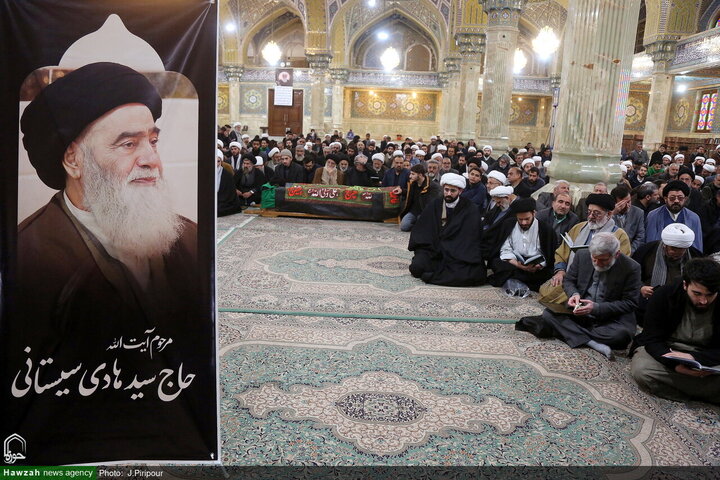 جثمان شقيق المرجع الأعلى السيد السيستاني يشيع في مدينة قم