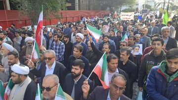 فیلم| راهپیمایی بوشهری ها علیه اغتشاشگران