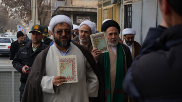 تصاویر/ تجمع روحانیون در مسجد خاتم الانبیاء اراک