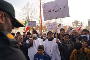 تصاویر/ تجمع مردم ساوجبلاغ در حمایت از جمهوری اسلامی ایران