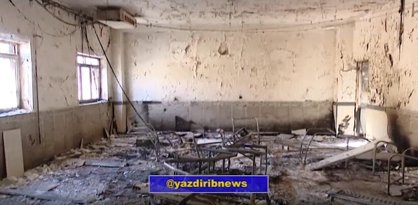 فیلم| گزارشی از حمله اغتشاشگران به مدرسه علمیه خواهران میبد