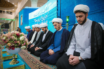 مراسم عمامه‌گذاری و تقدیر از طلاب ممتاز حوزه علمیه بناب در قم + تصاویر