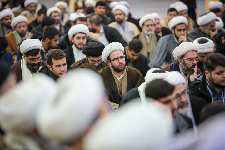 تصاویر/ گردهمایی فارغ‌التحصیلان و طلاب حوزه علمیه حضرت ولی‌عصر "عج" بناب