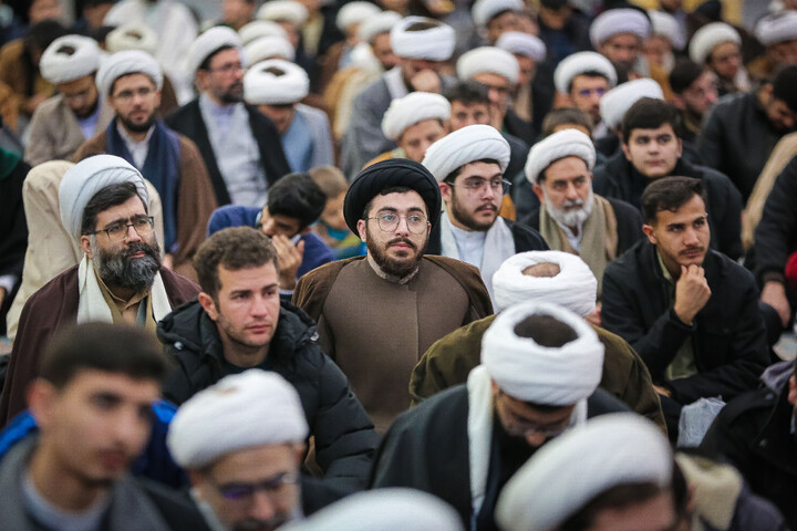 تصاویر/ گردهمایی فارغ‌التحصیلان و طلاب حوزه علمیه حضرت ولی‌عصر "عج" بناب