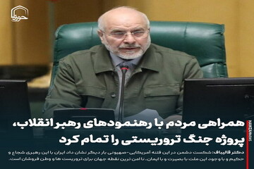 عکس نوشت| همراهی مردم با رهنمودهای رهبر انقلاب، پروژه جنگ تروریستی را تمام کرد