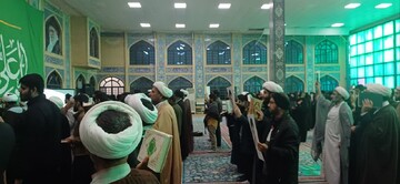 تصاویر/ تجمع طلاب و روحانیون شهرستان زابل در محکومیت هتک حرمت به مقدسات