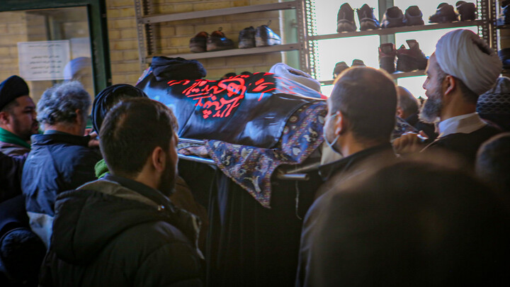 تصاویر/تشییع پیکر عالم ربانی حجت‌الاسلام سید مرتضی فاضل همدانی