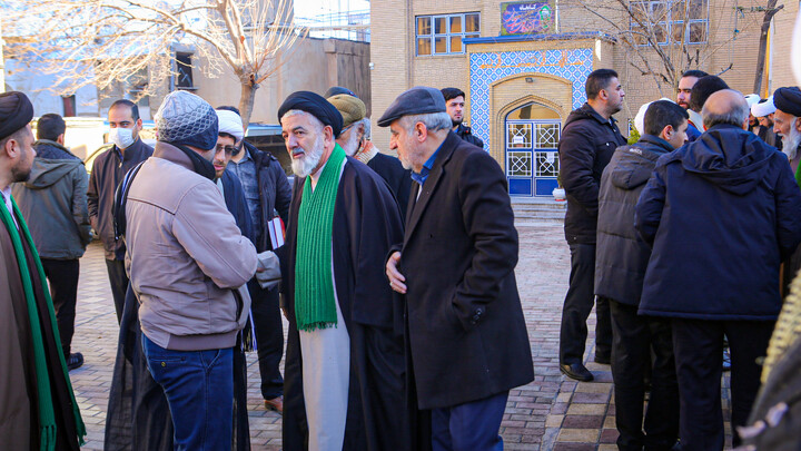 تصاویر/تشییع پیکر عالم ربانی حجت‌الاسلام سید مرتضی فاضل همدانی