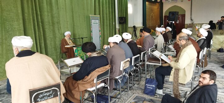 تصاویر/ اجتماع مبلغان حوزه علمیه تهران در محکومیت اغتشاشات آمریکایی صهیونسیتی