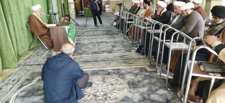 تصاویر/ اجتماع مبلغان حوزه علمیه تهران در محکومیت اغتشاشات آمریکایی صهیونسیتی