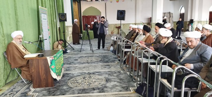 تصاویر/ اجتماع مبلغان حوزه علمیه تهران در محکومیت اغتشاشات آمریکایی صهیونسیتی