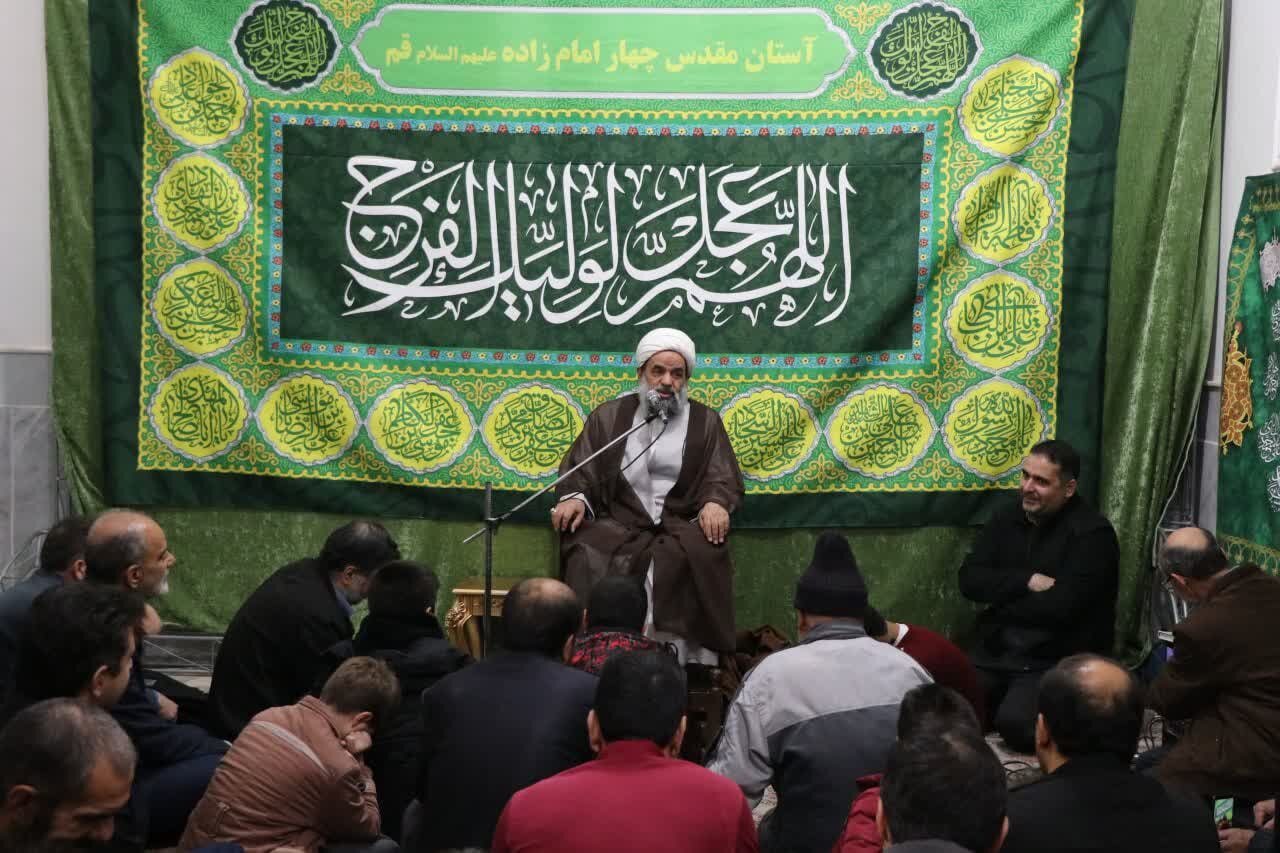 حجت‌الاسلام والمسلمین بندانی نیشابوری در مراسم جشن اعیاد شعبانیه که در آستان مقدس چهار امامزادگان (علیهم السلام)