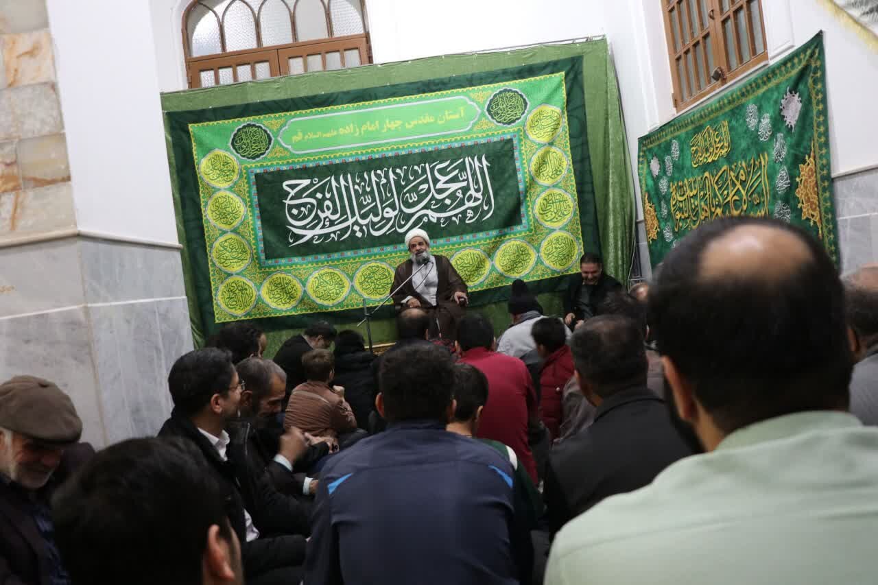 حجت‌الاسلام والمسلمین بندانی نیشابوری در مراسم جشن اعیاد شعبانیه که در آستان مقدس چهار امامزادگان (علیهم السلام)