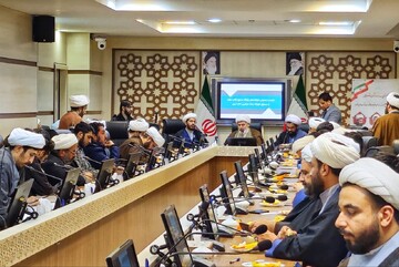 تصاویر/ نشست مسئول قرارگاه جنگ ترکیبی بلاغ مبین با فرماندهان پایگاه بسیج مدارس حوزه علمیه