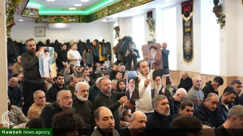 حمایت از ایران و مقام معظم رهبری در حسینیه حضرت فاطمه زهرا(س) شهر مسکو