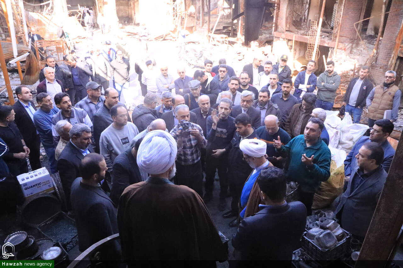 تصاویر / حضور امام جمعه رشت در جمع بازاریان بازار سوخته این شهر