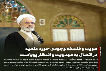 عکس نوشت| هویت و فلسفه وجودی حوزه علمیه در اتصال به مهدویت و انتظار پویاست