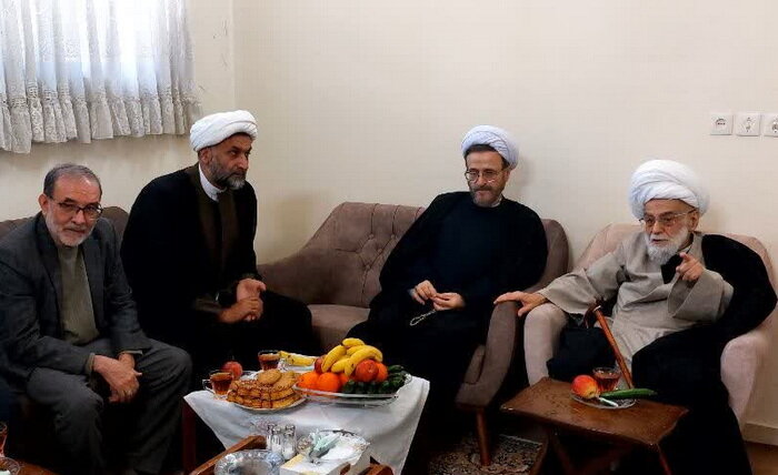 نمایندگان آیت‌الله اعرافی با استاد پیشکسوت حوزه علمیه قم دیدار کردند + عکس
