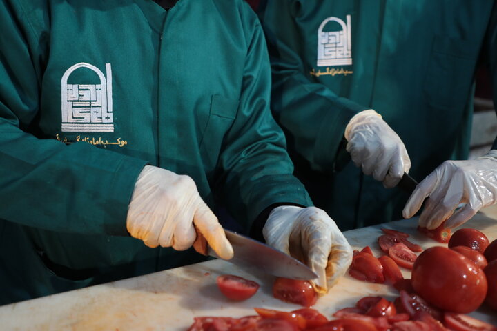 تصاویر/ پخت کباب ترکی در موکب امامزادگان قم