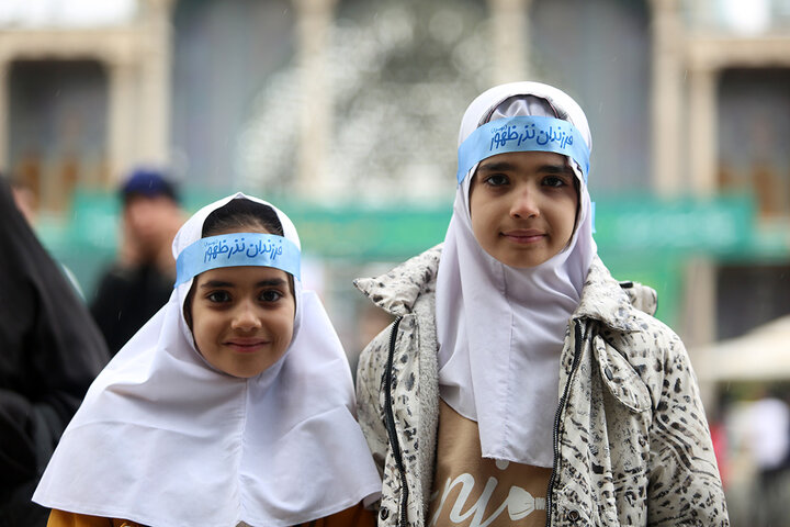 حال و هوای زیبای حرم بانوی کرامت در سالروز ولادت امام زمان(عج)