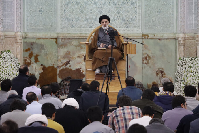 تصاویر/ درس اخلاق مدرسه‌ عالی شهید مطهری