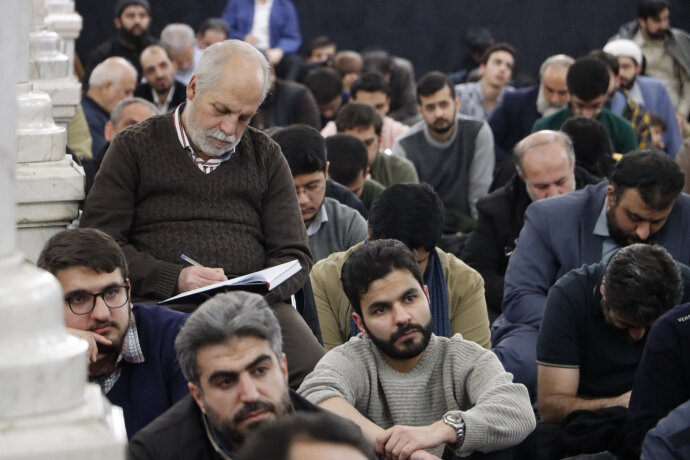 تصاویر/ درس اخلاق مدرسه‌ عالی شهید مطهری