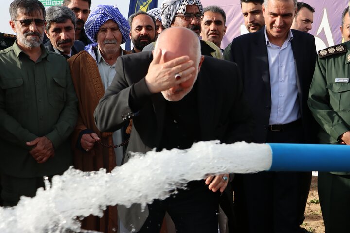 آیین افتتاح پروژه آبرسانی بخش رغیوه شهرستان هفتکل همزمان با دهه فجر باحضور حجت الاسلام والمسلمین موسوی‌فرد نماینده ولی فقیه در خوزستان