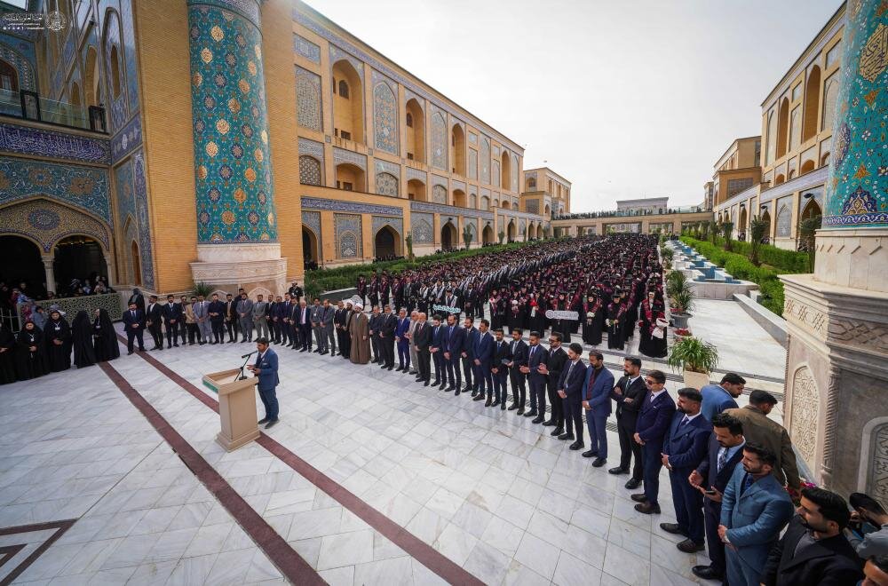 برعاية العتبة العلوية المقدسة.. 9 آلاف طالب وطالبة يحتفلون بتخرجهم في رحاب صحن السيدة فاطمة (عليها السلام)