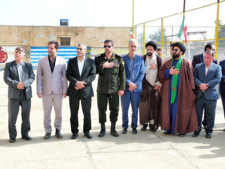 تصاویر/آیین افتتاح چمن مصنوعی مدرسه ملاصدرا در شهرستان ابدانان