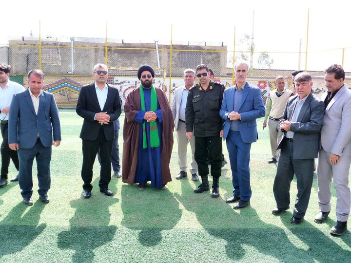 تصاویر/آیین افتتاح چمن مصنوعی مدرسه ملاصدرا در شهرستان ابدانان