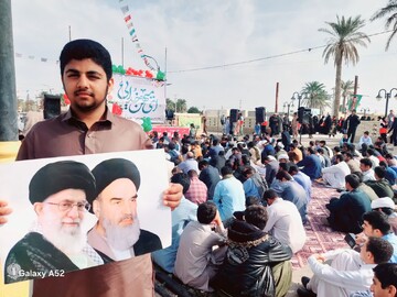 تصاویر/ مردم جازموریان در راهپیمایی ۲۲ بهمن