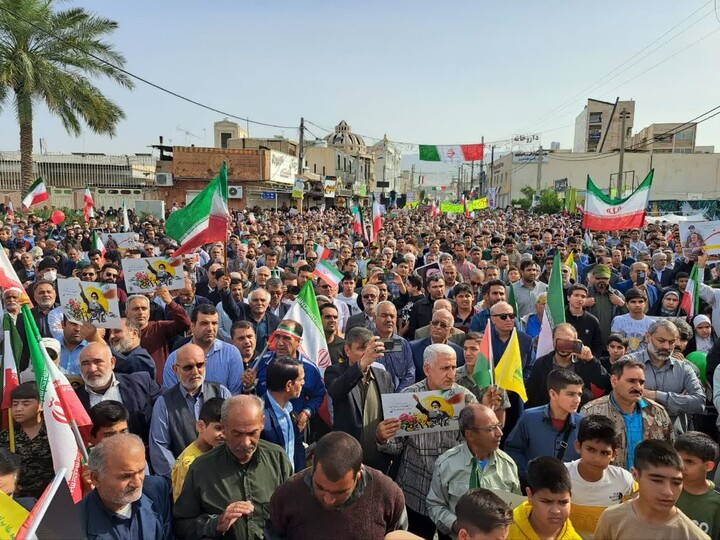 جلوه‌هایی از حضور باشکوه مردم برازجان در ۲۲ بهمن