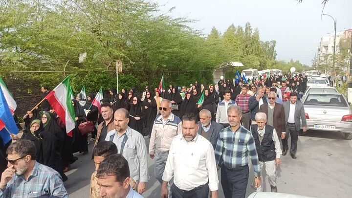 تصاویر/ راهپیمایی ۲۲ بهمن در خارگ