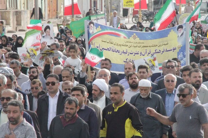 تصاویر/ راهپیمایی ۲۲ بهمن در چغادک