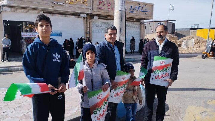 تصاویر/ مراسم راهپیمایی یوم‌الله ۲۲ بهمن در شهر کوهبنان