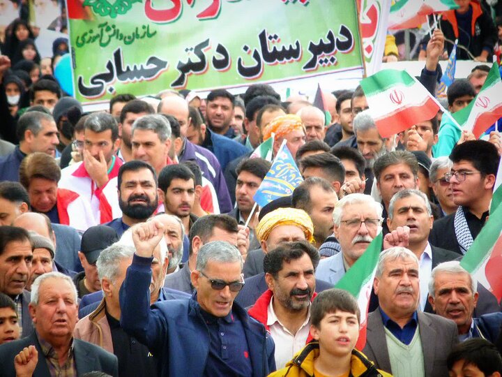 راهپیمایی مردم شهرستان آبدانان