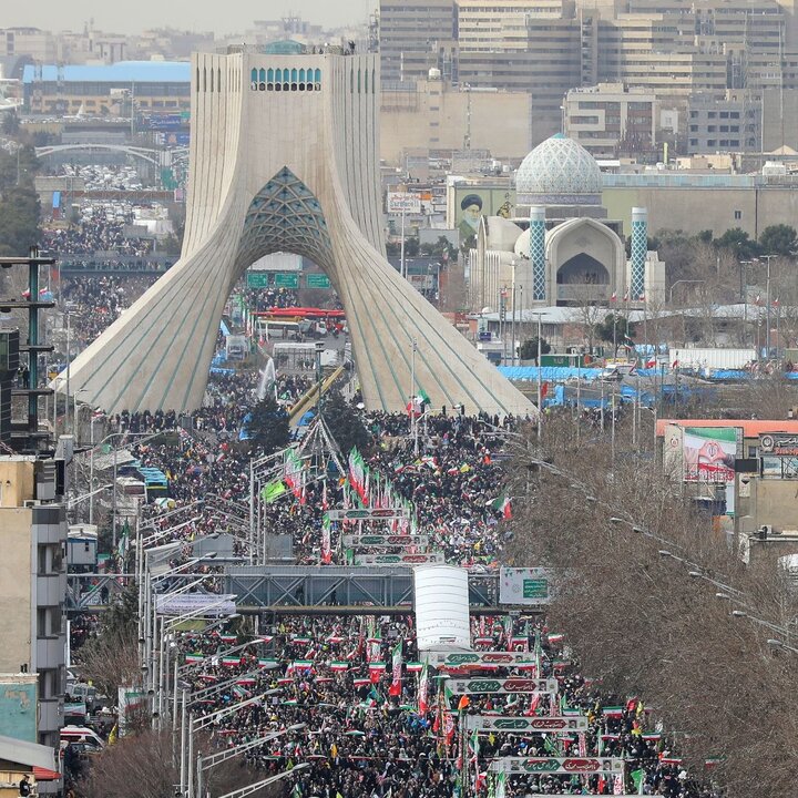 لقطات جوية من مسيرات 22 بهمن في طهران