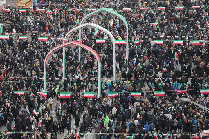 لقطات جوية من مسيرات 22 بهمن في طهران