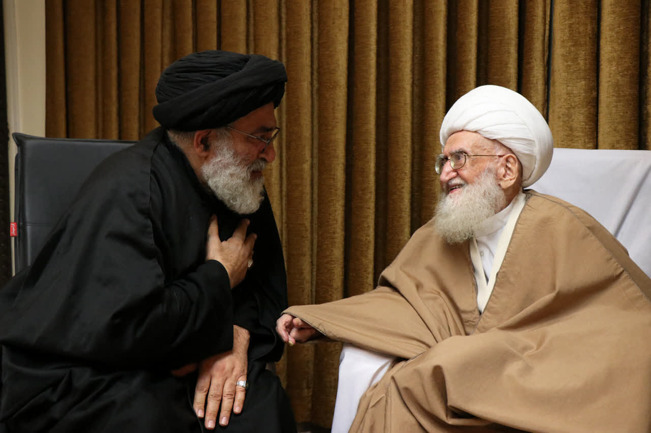 دیدار خانواده مرحوم آیت‌الله محمودی گلپایگانی با آیت‌الله العظمی نوری همدانی + عکی