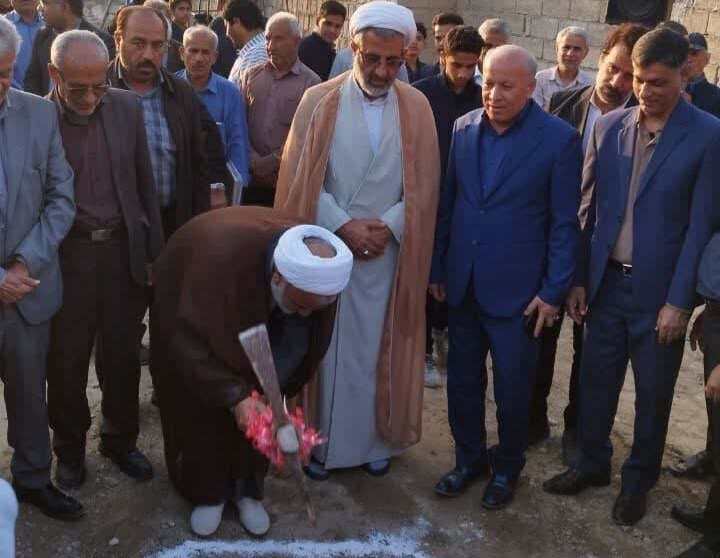 تصاویر/ کلنگ‌زنی حسینیه روستای جتوط دشتستان